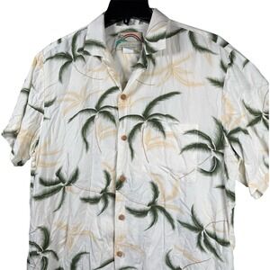 Paradise Found Hawaiian Shirt Mens Medium Palm Tree Beach Vacation‎ Island